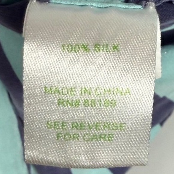 LILLY PULITZER 100% Silk Elsa Blue Striped Quarter Sleeve Blouse, Size Medium - Picture 7 of 8